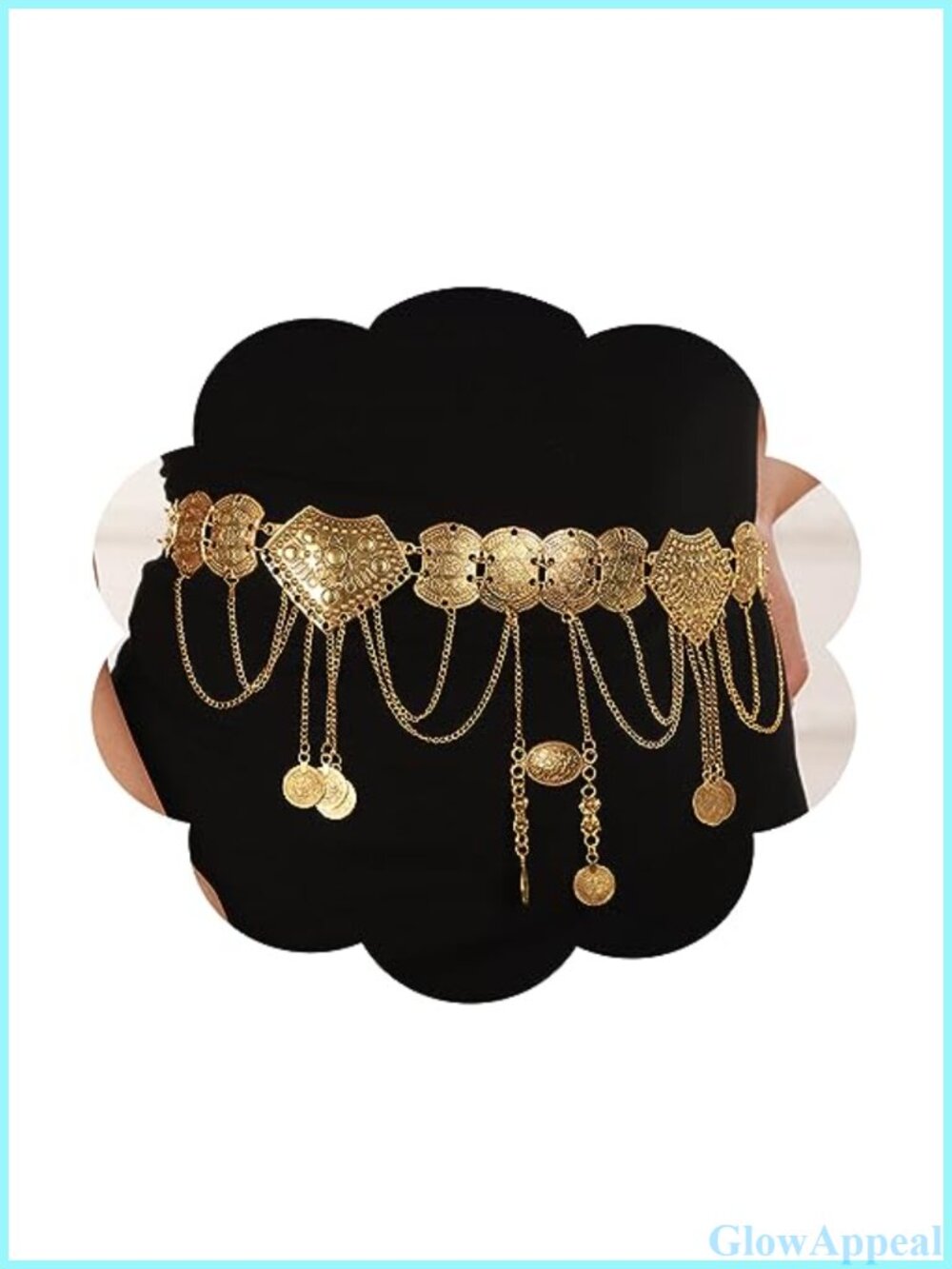 Gold Plated Waist Chain Belt Coin Pendant Tassel Body Jewelry for Women